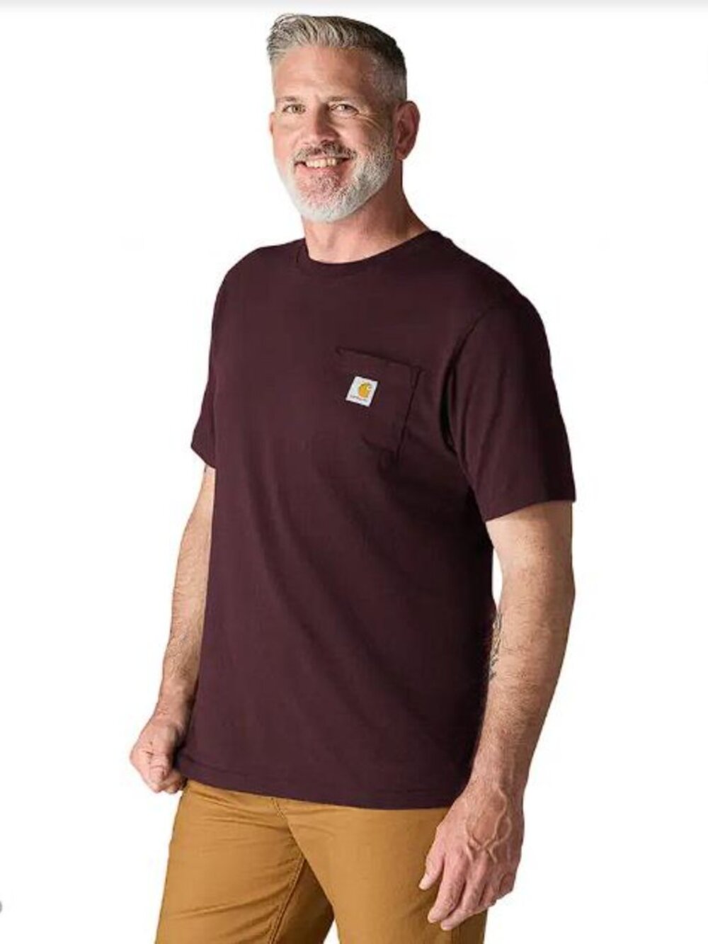 CARHARTT Men's Iconic K87 Pocket T-Shirt Size XL in Port